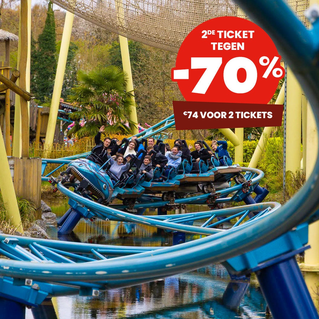 De Walibi-mascotte viert de verjaardag van het park met een verjaardagstaart in Walibi Belgium en zet de speciale 2+1-actie voor bezoeken van 28 juli tot en met 14 augustus 2026 in de kijker.