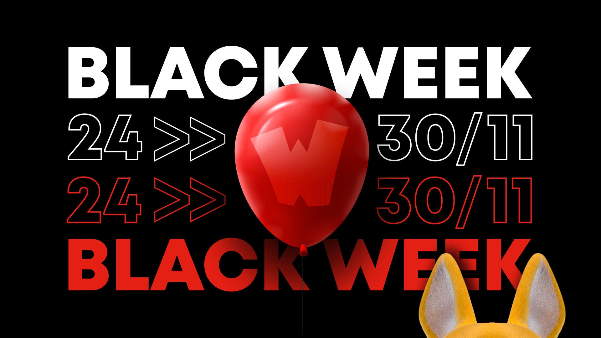 rubalise rouge annonçant la blackweek de walibi