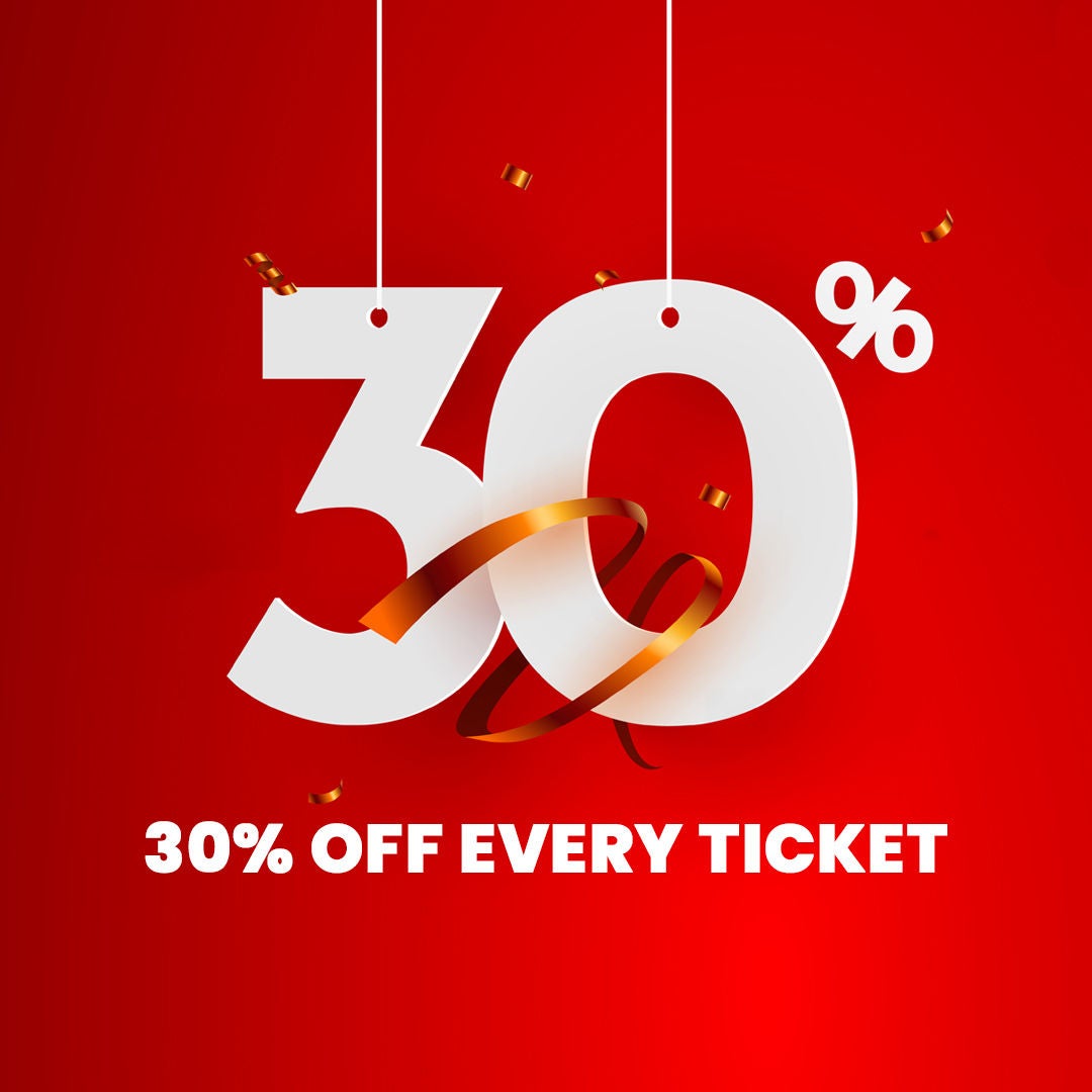 Visual showing up to 30% discount on tickets and passes at Walibi Belgium