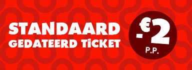 Standaard gedateerd ticket met 2 euro korting per persoon