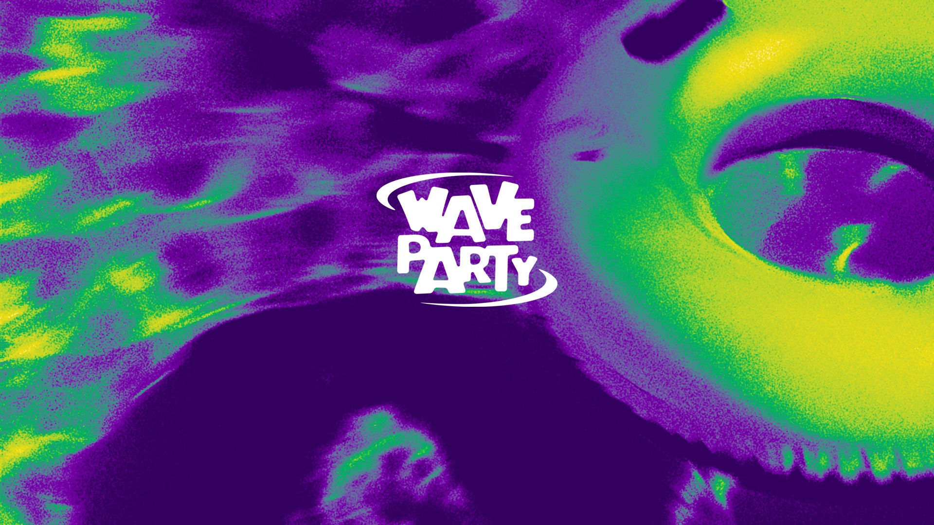 Afbeelding van een drijvende boei met het logo van het evenement: Wave Party.