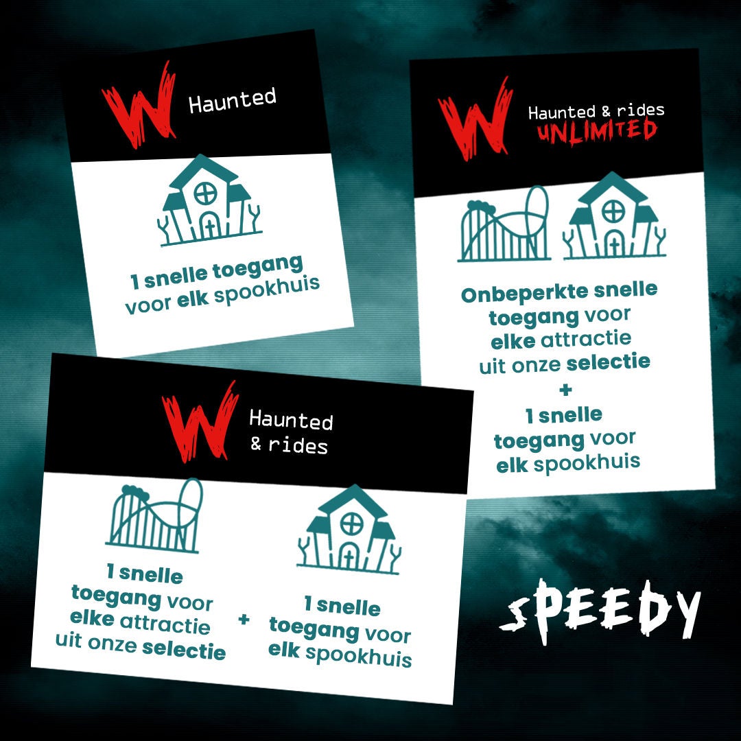 speedy-aanbiedingen Ibilaw in Walibi Belgium: voorrangstoegang tot spookhuizen en attracties afhankelijk van de gekozen formule