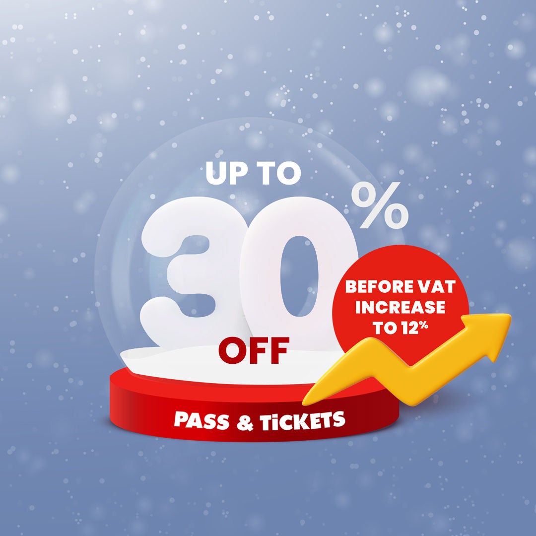 Visual showing discounts of up to 30% on passes and tickets to enjoy Walibi Belgium