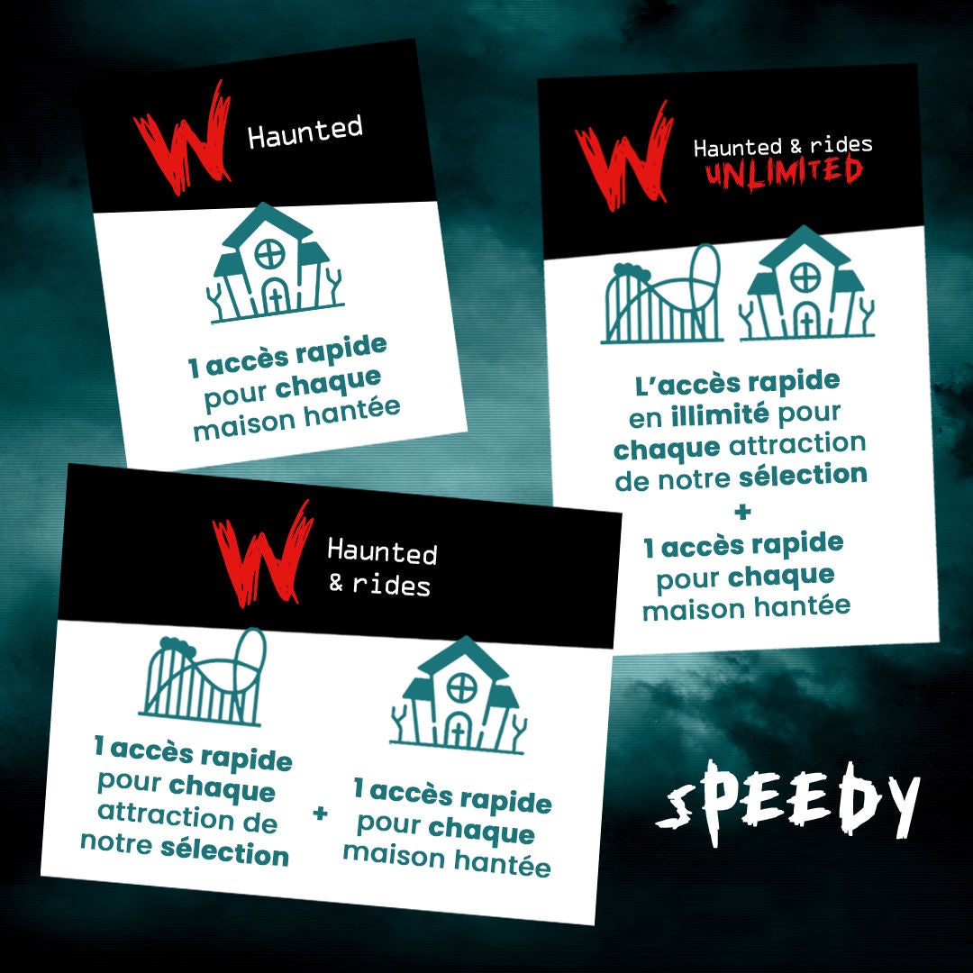 offres speedy Ibilaw à Walibi Belgium : accès coupe-file aux maisons hantées Halloween et attractions selon l'offre choisie